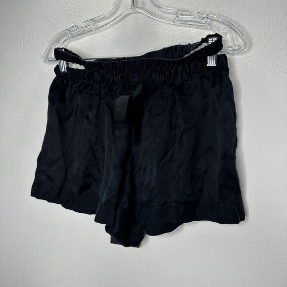 NWT PRFCT NMBR Black Satin Open Side Waistband Drawstring Shorts M - Picture 5 of 14